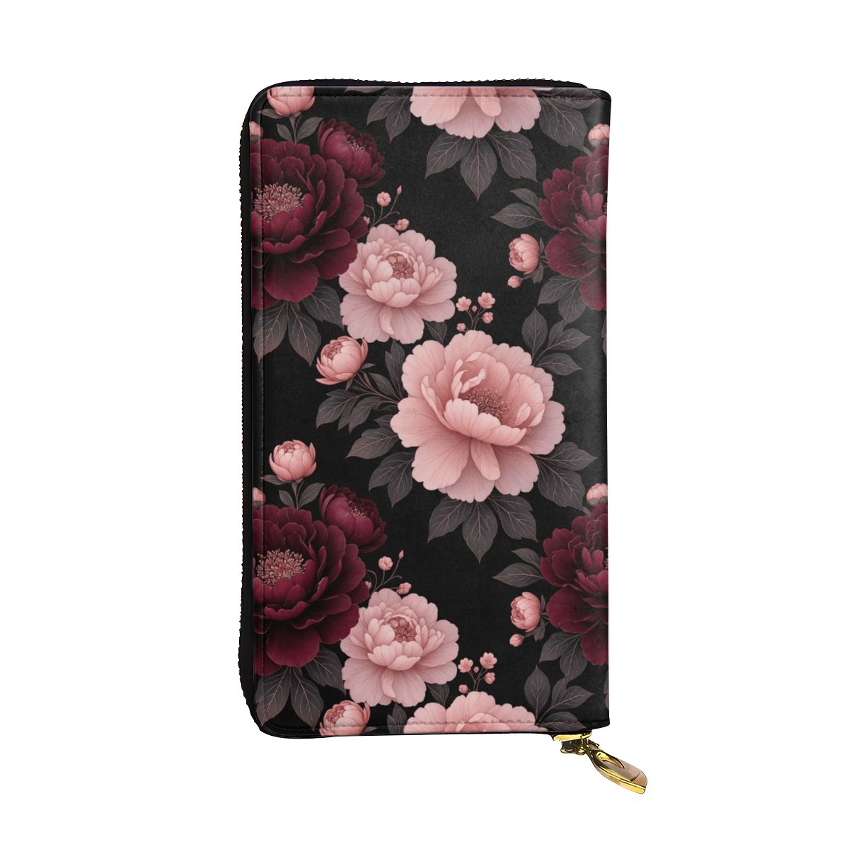 Vertical Leather Long Clutch Wallet 01peoniegardenaop