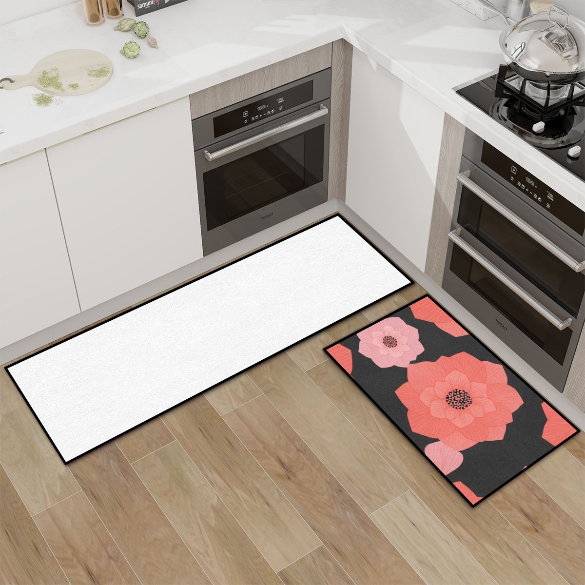 Camelia Koral — Kitchen rug set