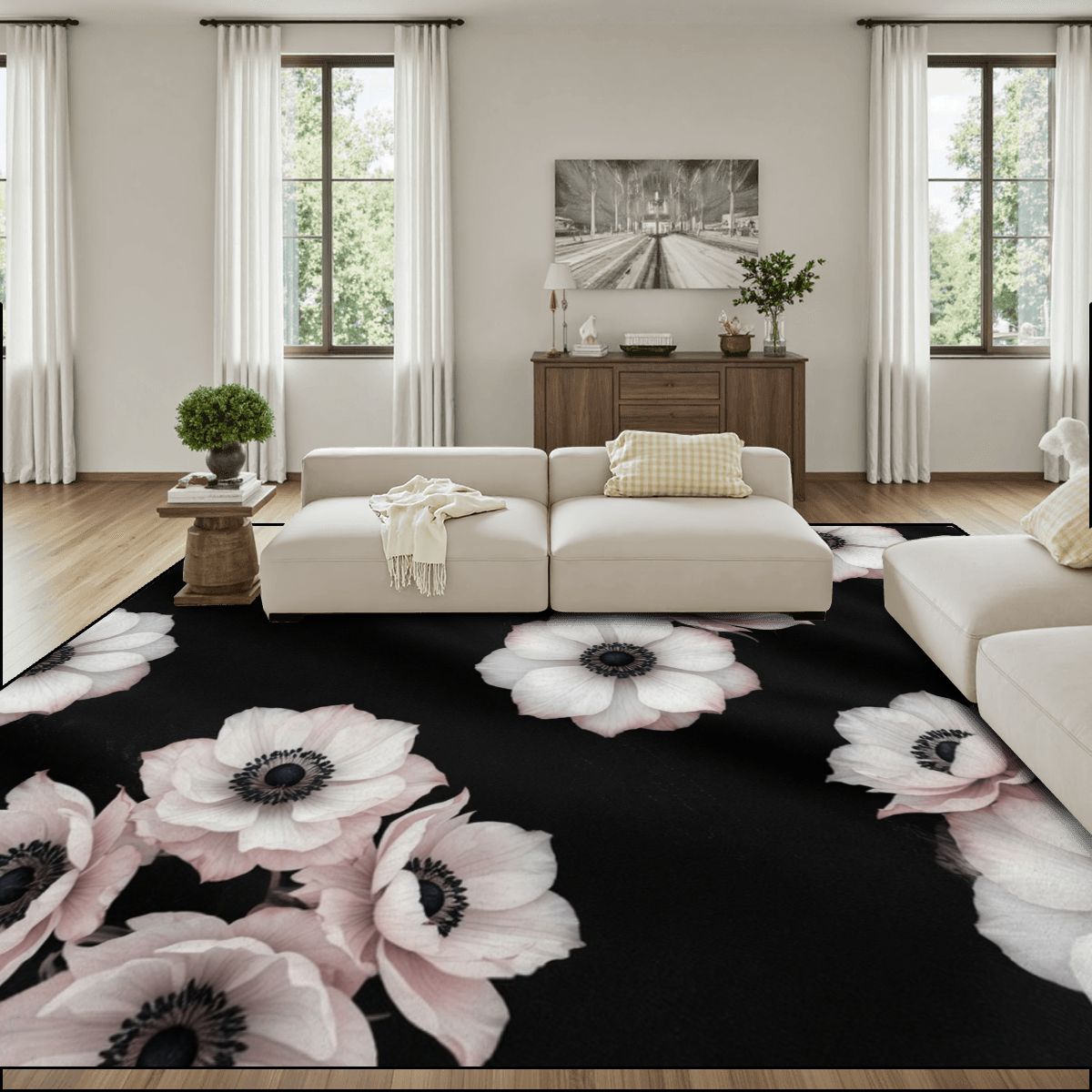 Large Area Rug Floor Carpet (4:3) 46anemonyv2aop