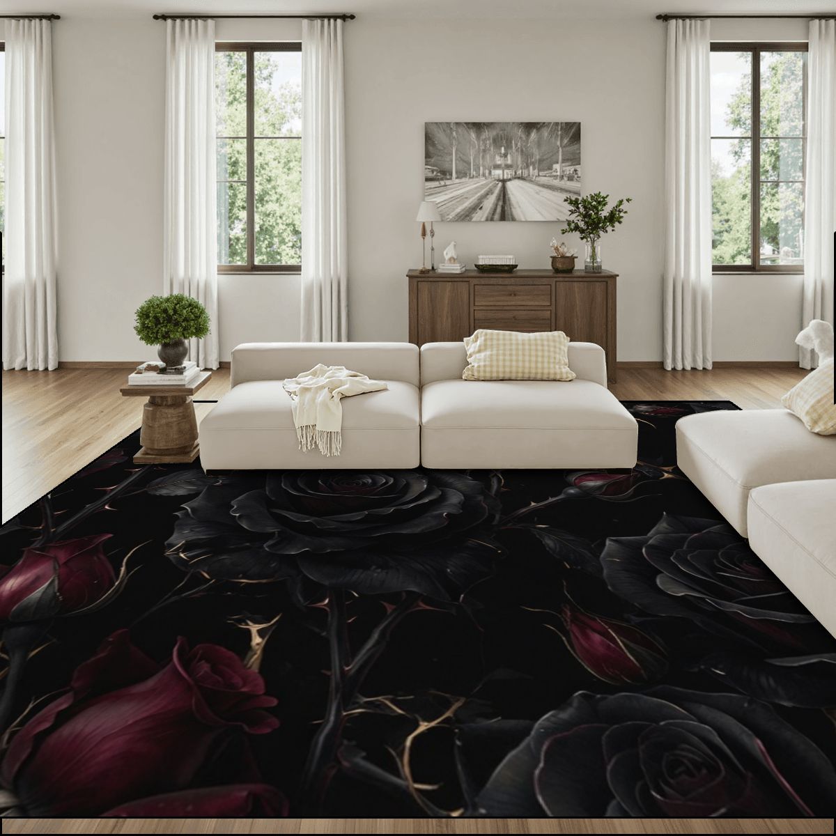 Noir Rose — Large area rug