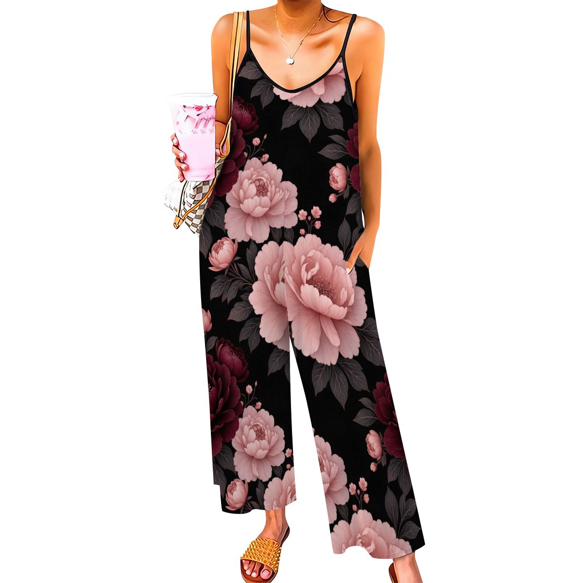 Casual Jumpsuits for Women 01peoniegardenaop