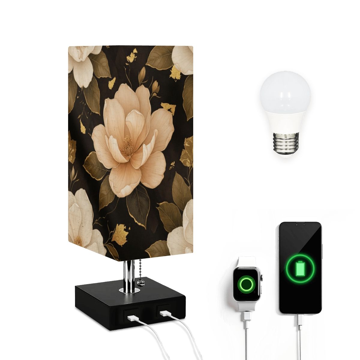 Magnolie Luxe — Lampa stołowa kwadratowa