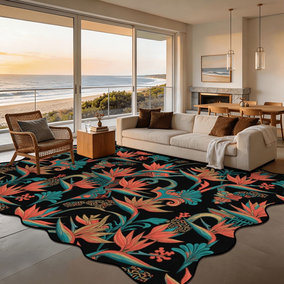 Rajski Ptak — Scalloped rug