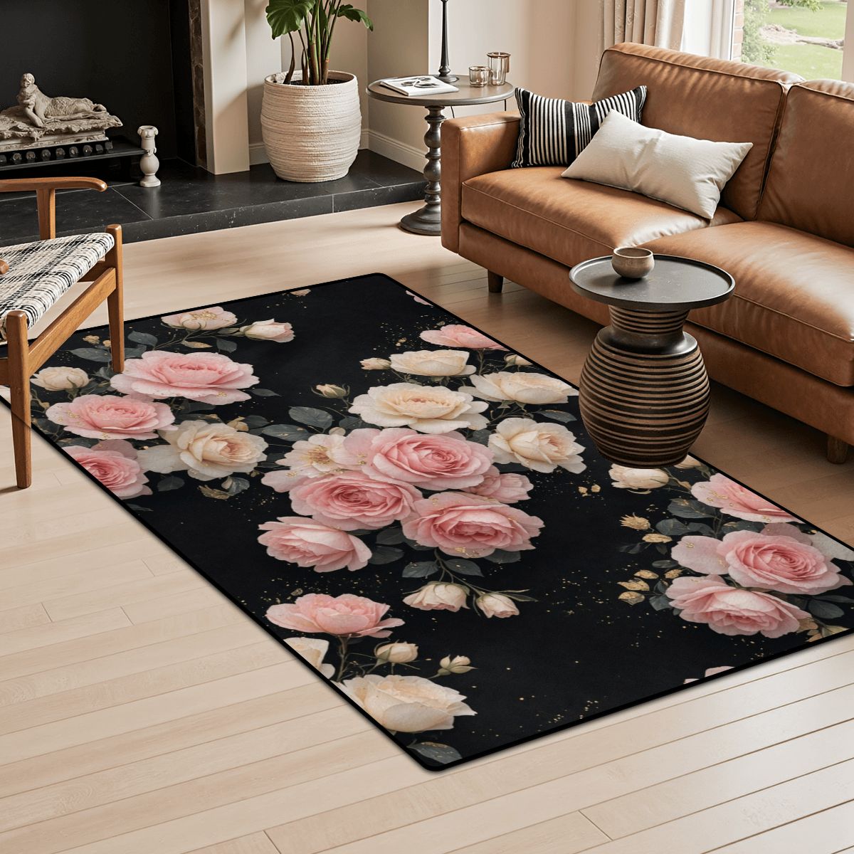 Area Rug Floor Carpet (5:3) 27rozekaskadaaop