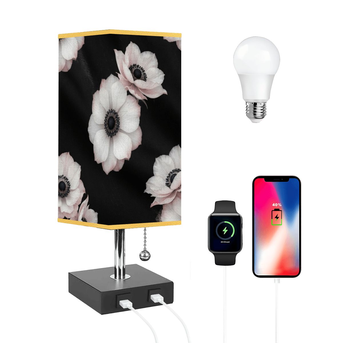Square Table Lamp with USB Port Gold Trim 46anemonyv2aop