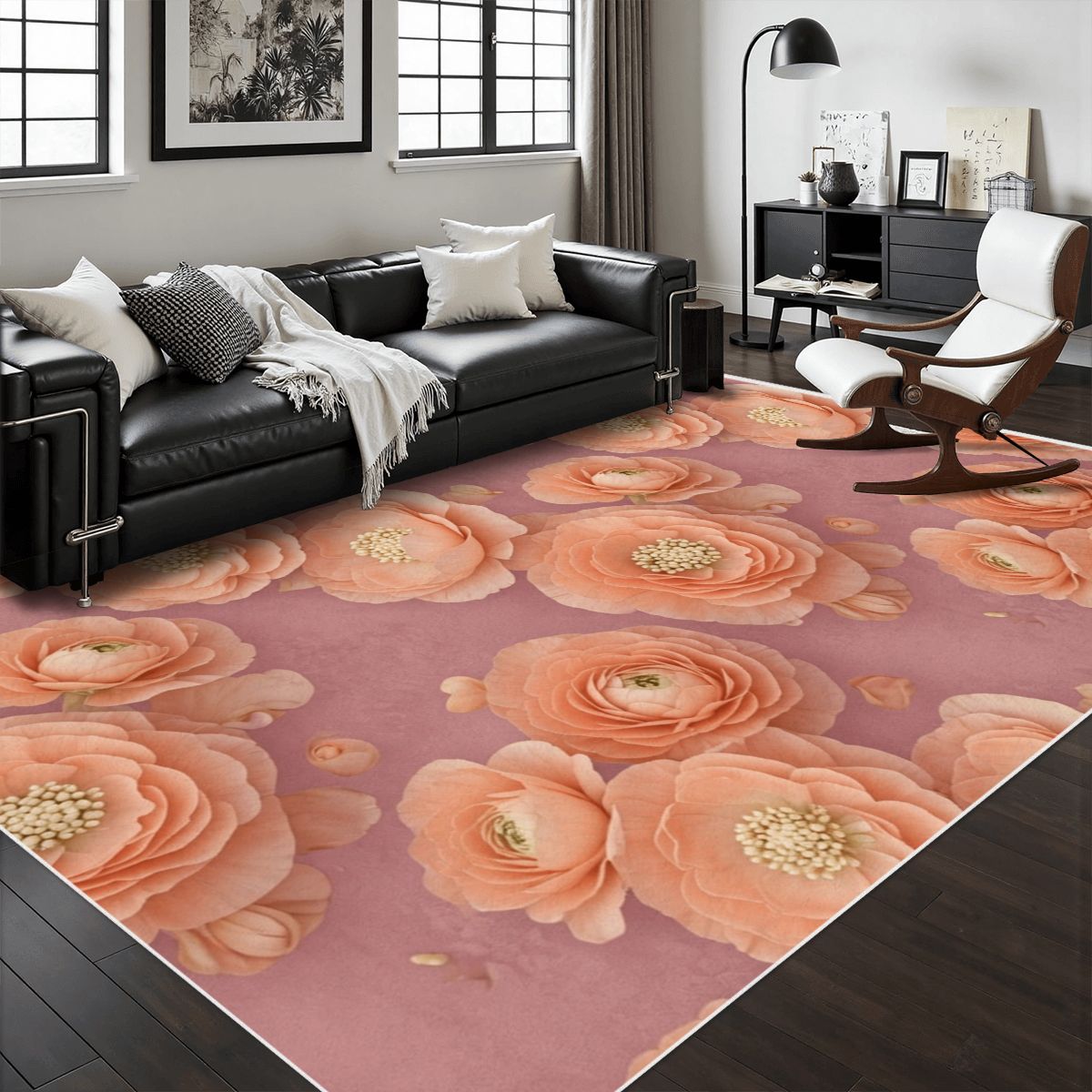 Area Rug with White Border 19jaskrybrzoskwiniaaop