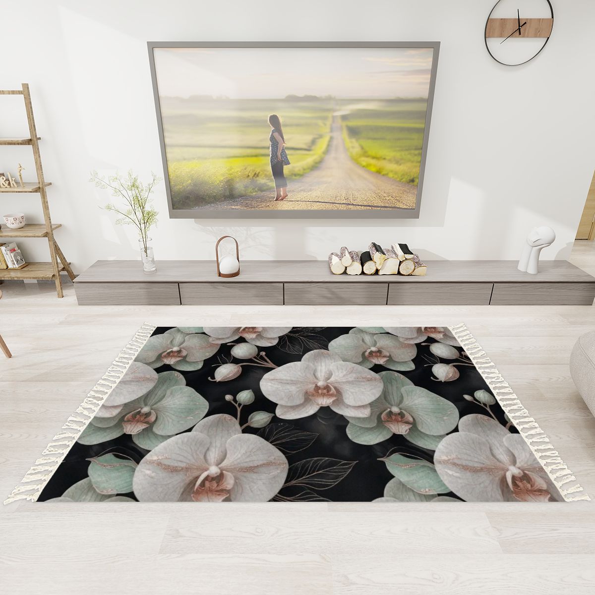Orchidee Geste — Rug with tassels