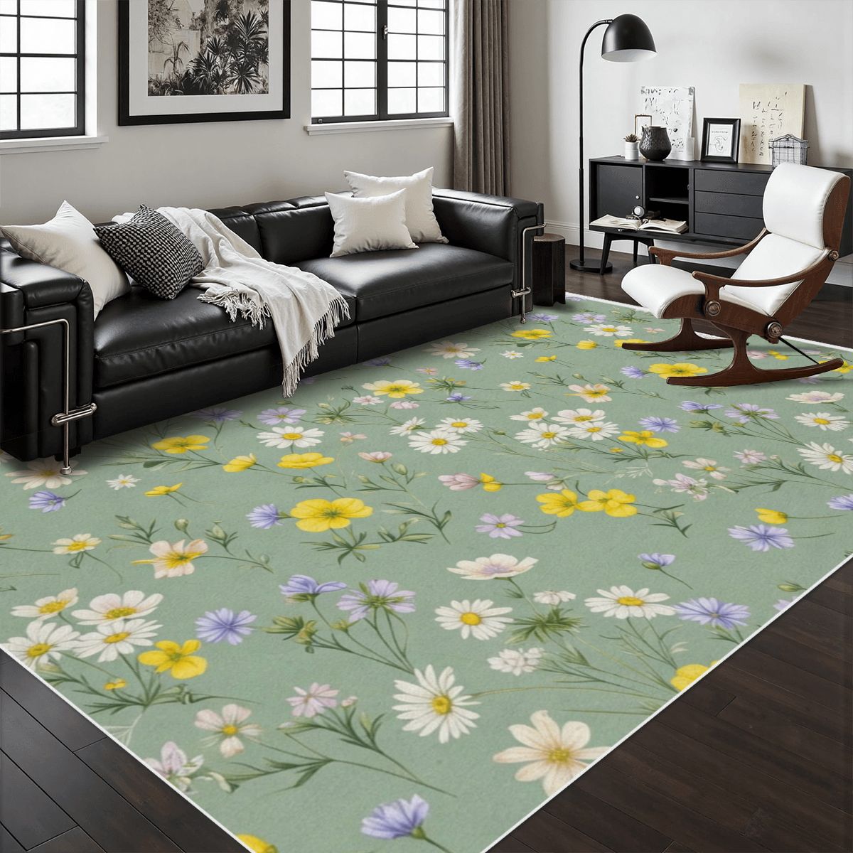Area Rug with White Border 49lackav2aop