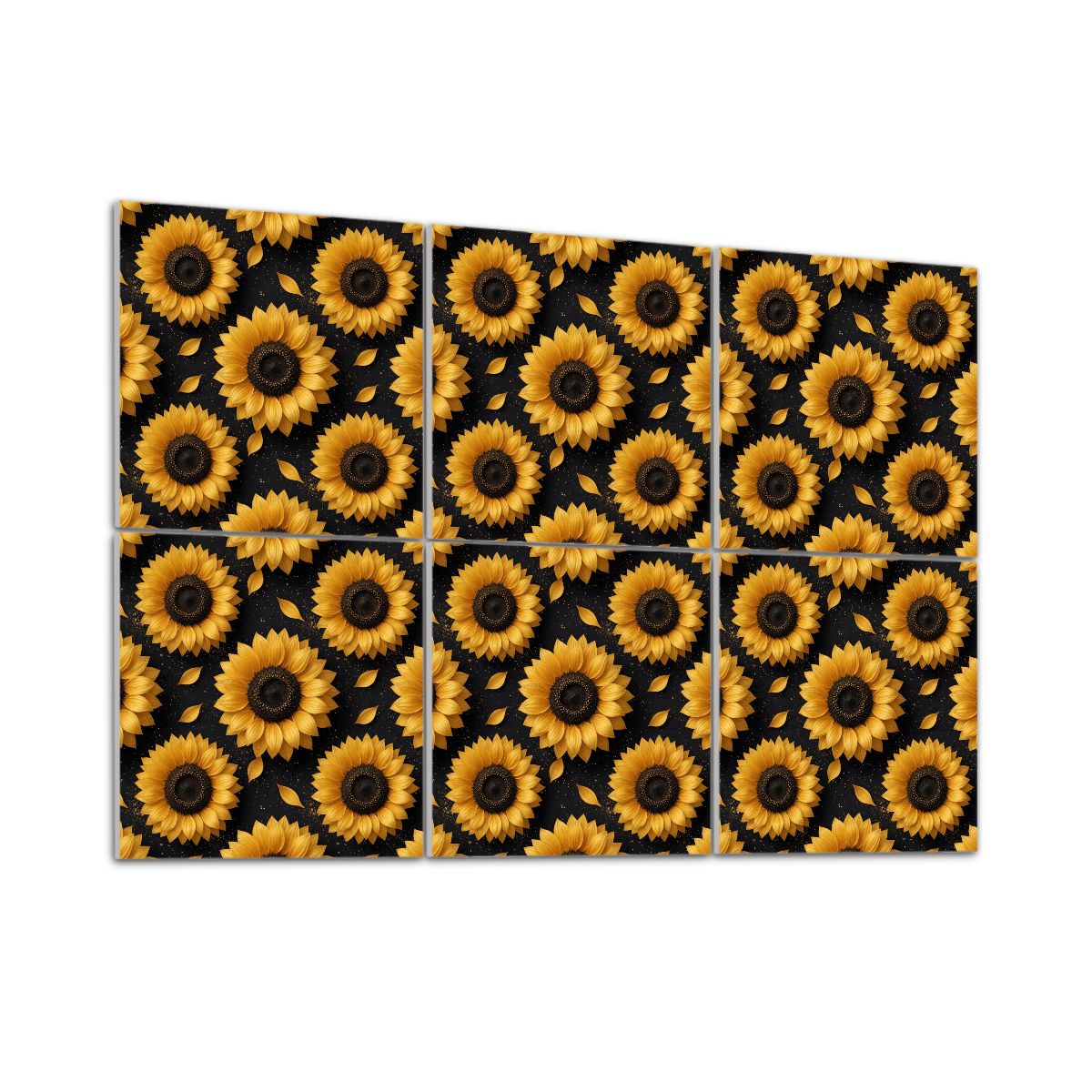 6 Panels Sound Absorbing Wall Art 47slonecznikiv2aop