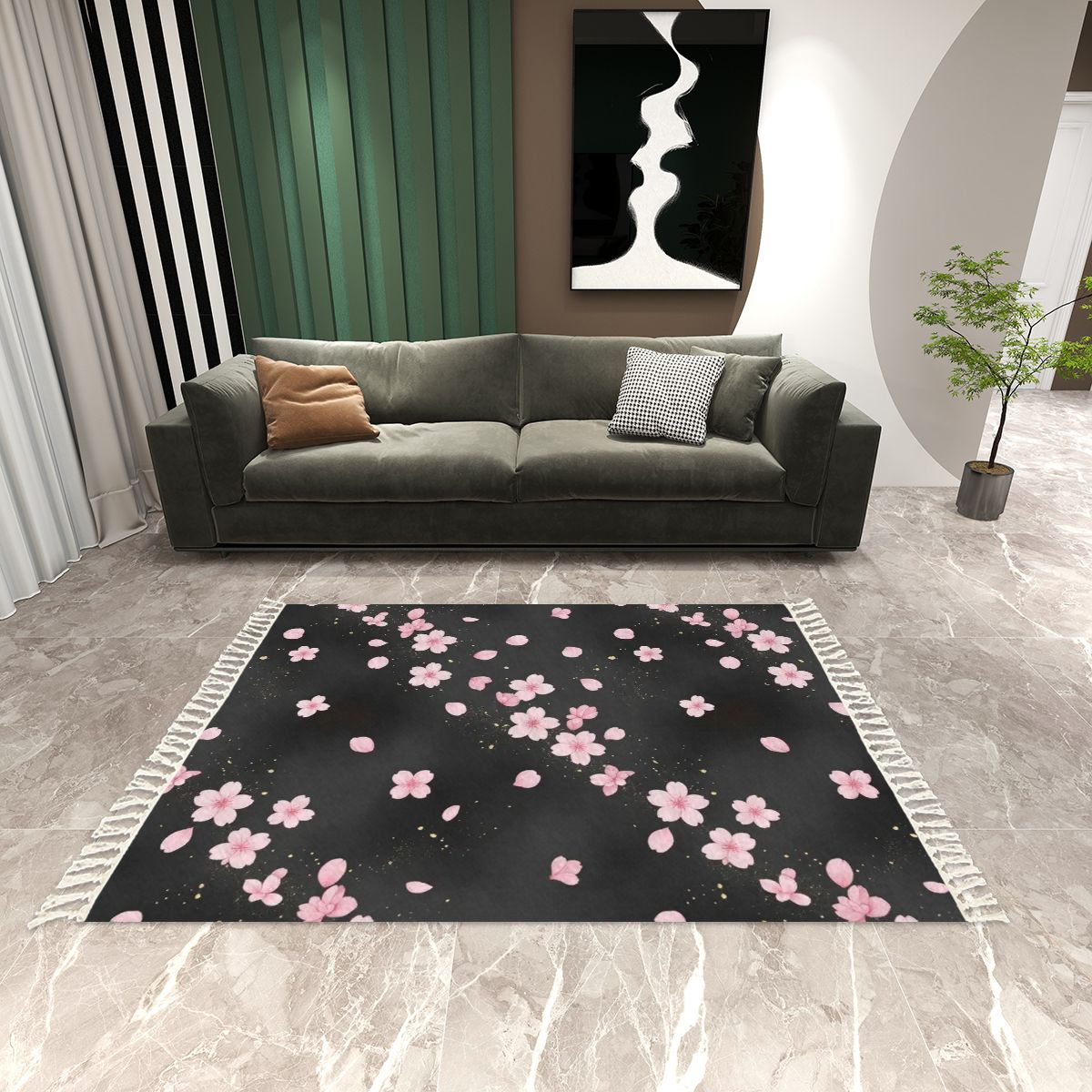 Sakura Dust — Rug with tassels