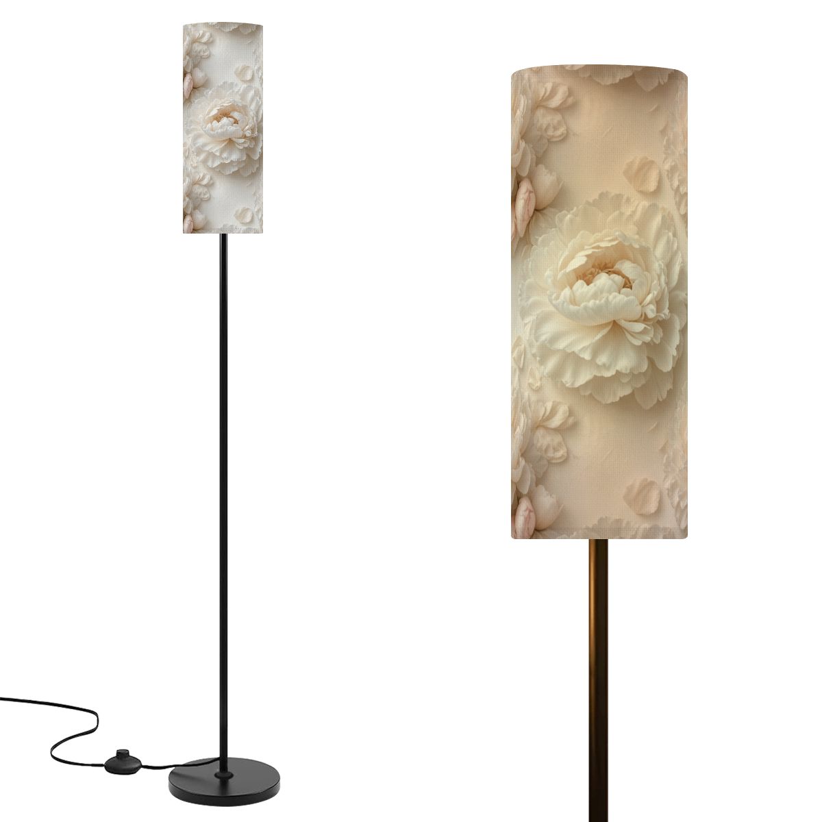 Floor Lamp Modern Standing Lamp (Made in USA) 36peoniebialav2aop
