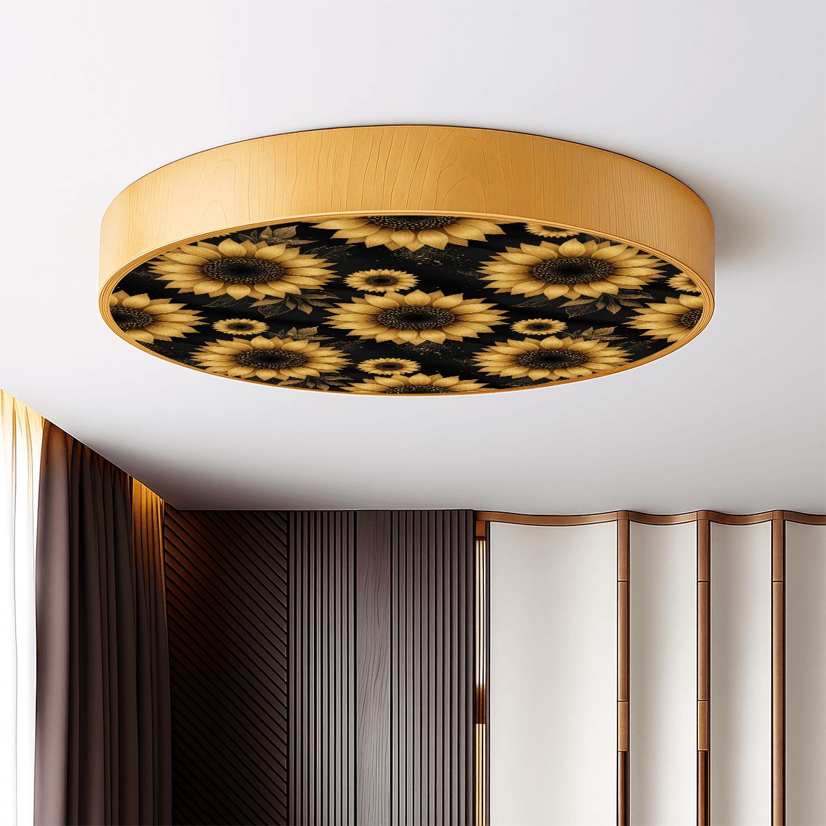 Flush Mount Ceiling Light 22slonecznikigoldaop