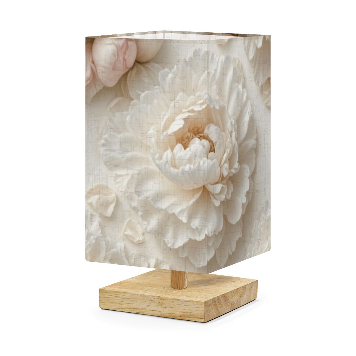 Peonie Biala — Lampa stołowa kwadratowa