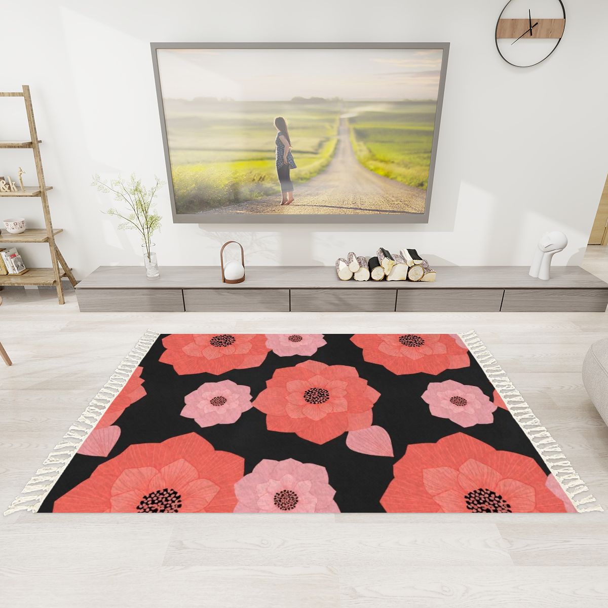 Camelia Koral — Rug with tassels