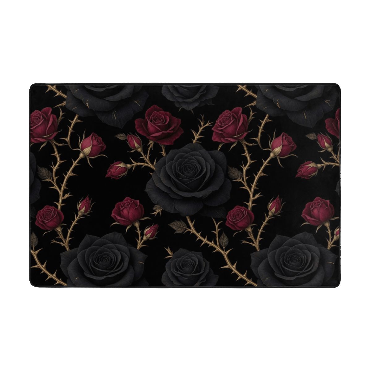 Flannel Non Slip Area Rug (Multiple Sizes) 34noirrosev2aop