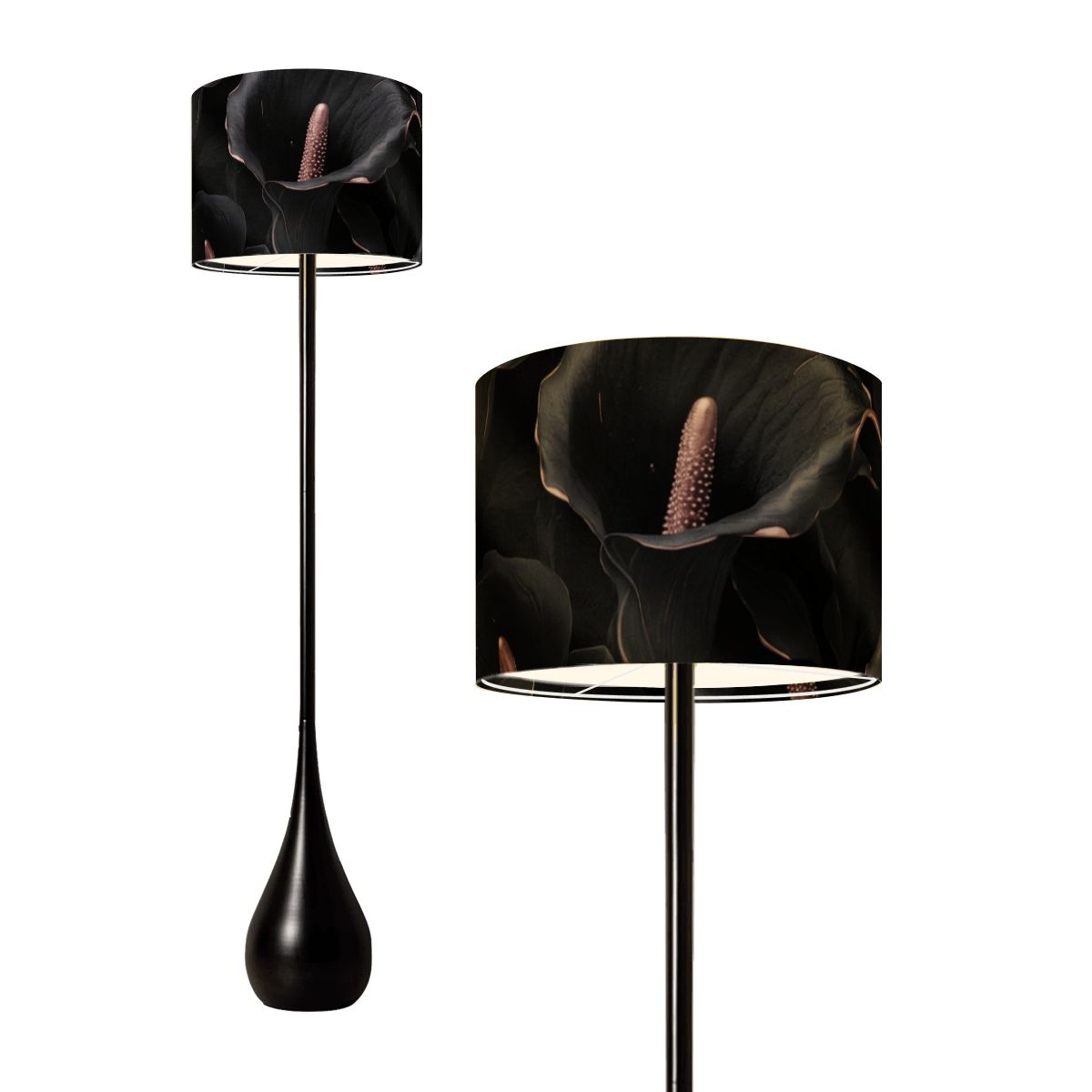 Teardrop Shaped Floor Lamp 30kalienoirv2aop