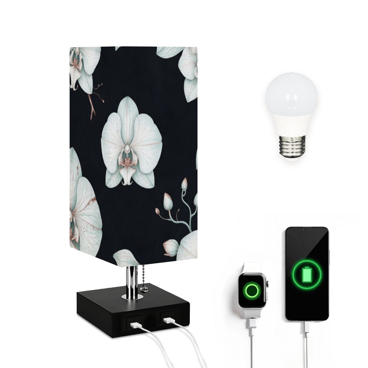 Orchidee Noc — Lampa stołowa kwadratowa