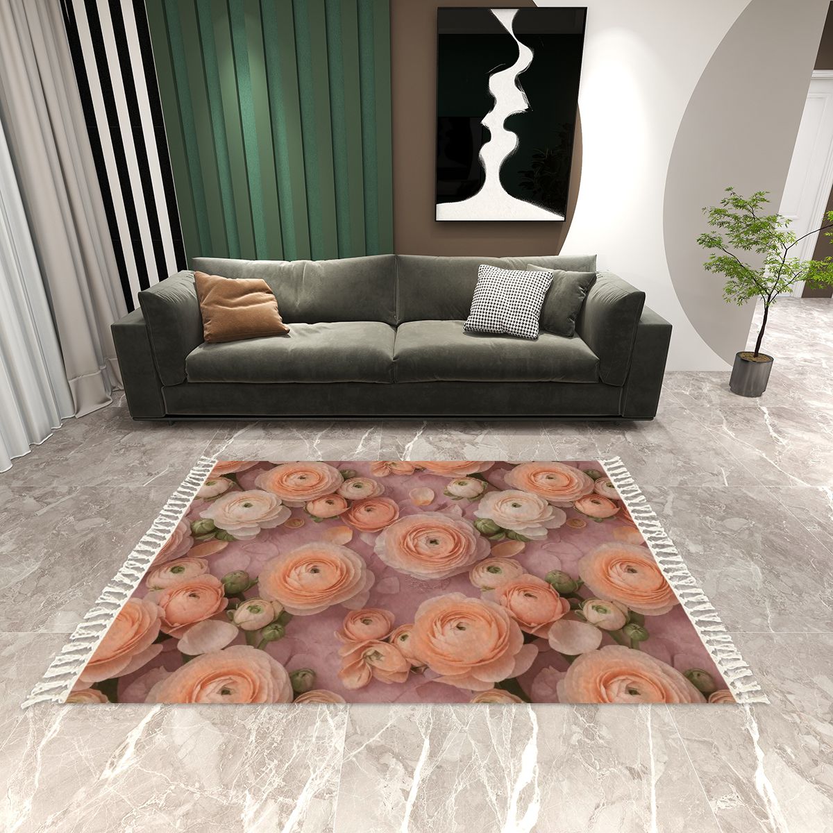 Area Rug with Tassels (8:5) 44jaskryv2aop