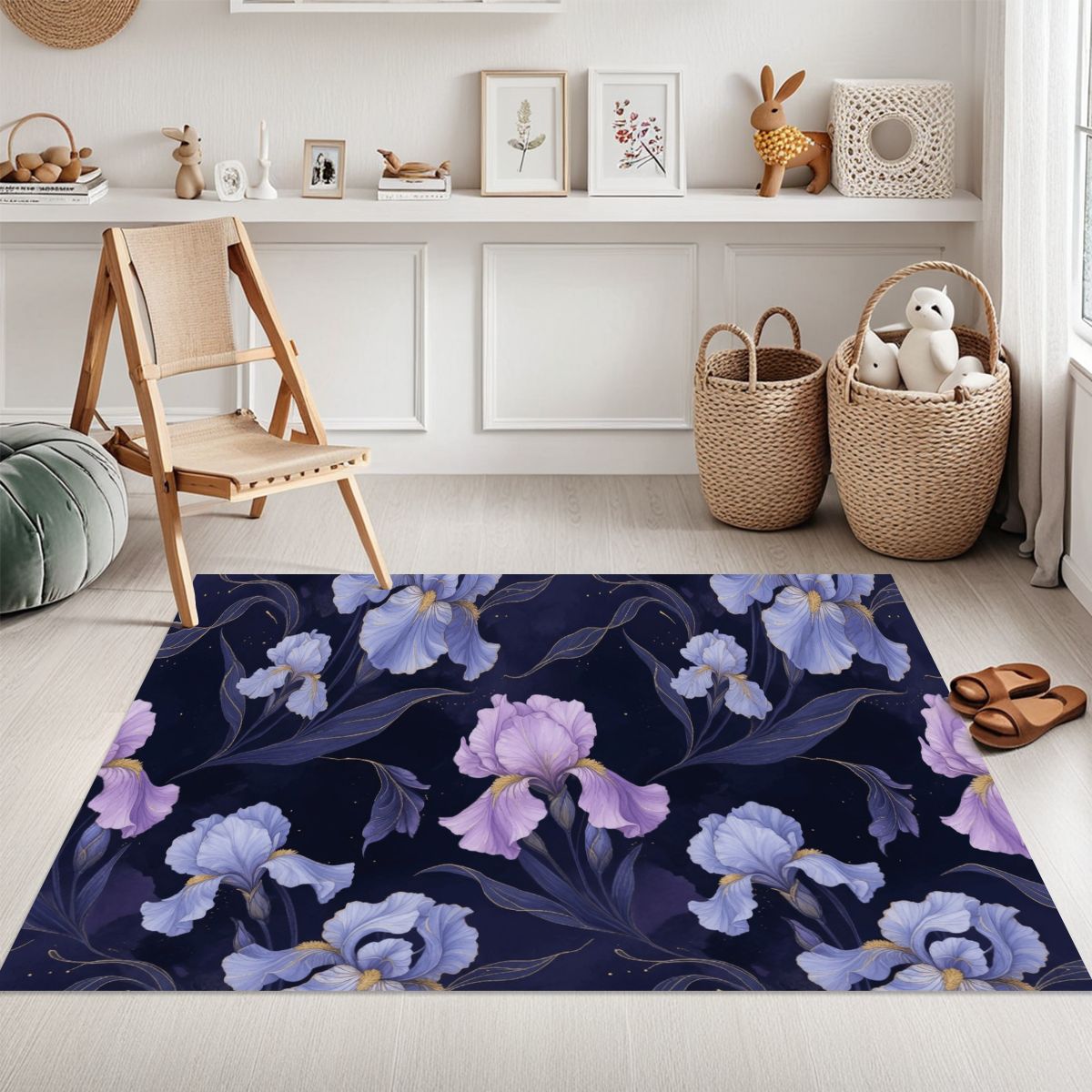 Area Rug without Tassels (3:5) 13irysyindigoaop