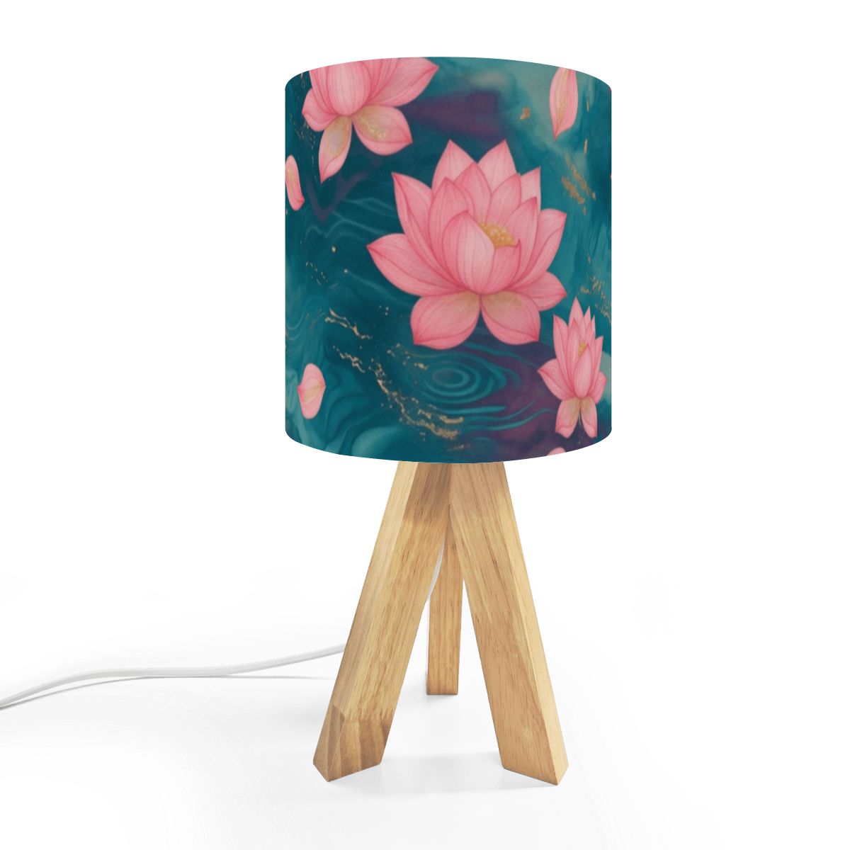 Lotosy Teal — Lampa stołowa na trójnogu