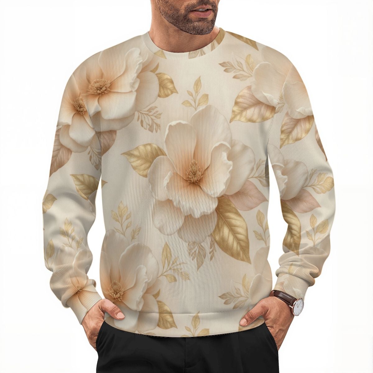 Adult Oversized Thick Pullover Sweater 04magnoliechampagneaop