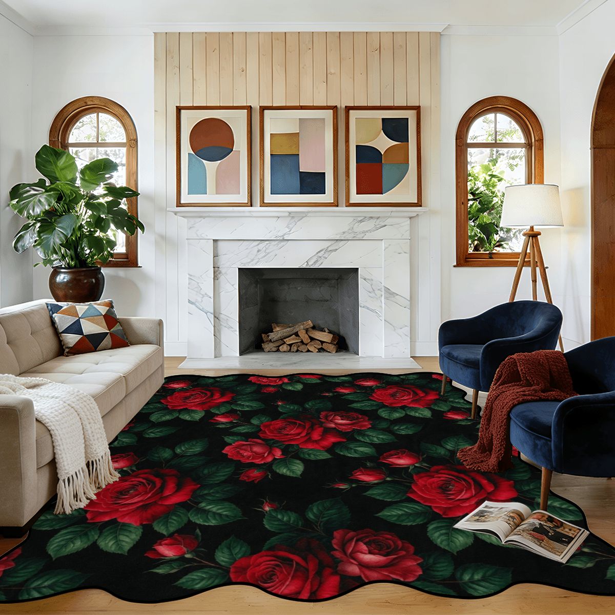 Roze Czerwone — Scalloped rug