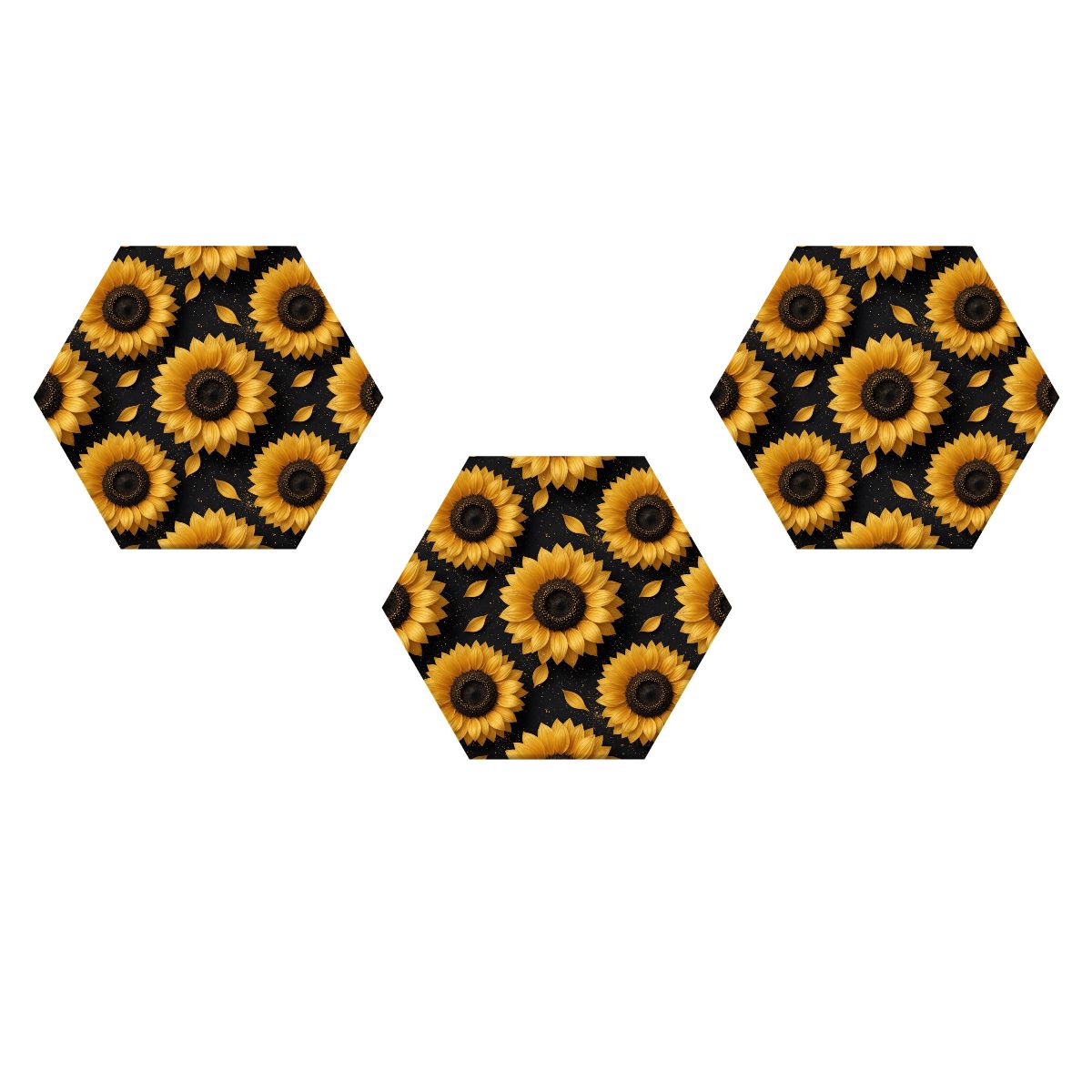 Hexagon Sound Absorbing Panels 3 Pieces 47slonecznikiv2aop