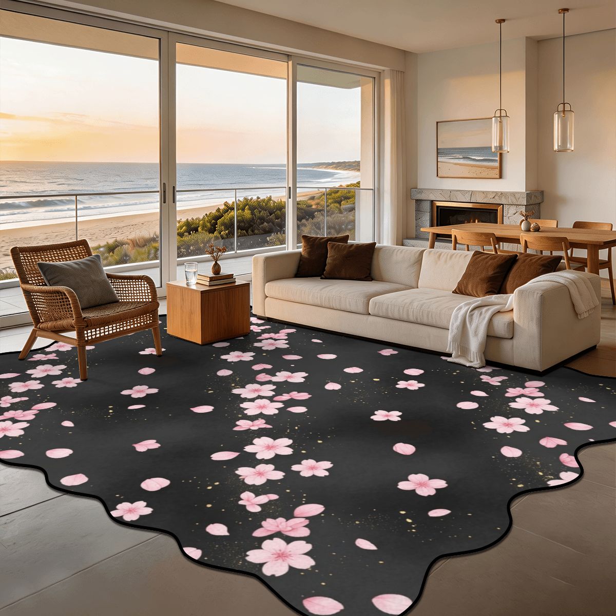 Sakura Dust — Scalloped rug