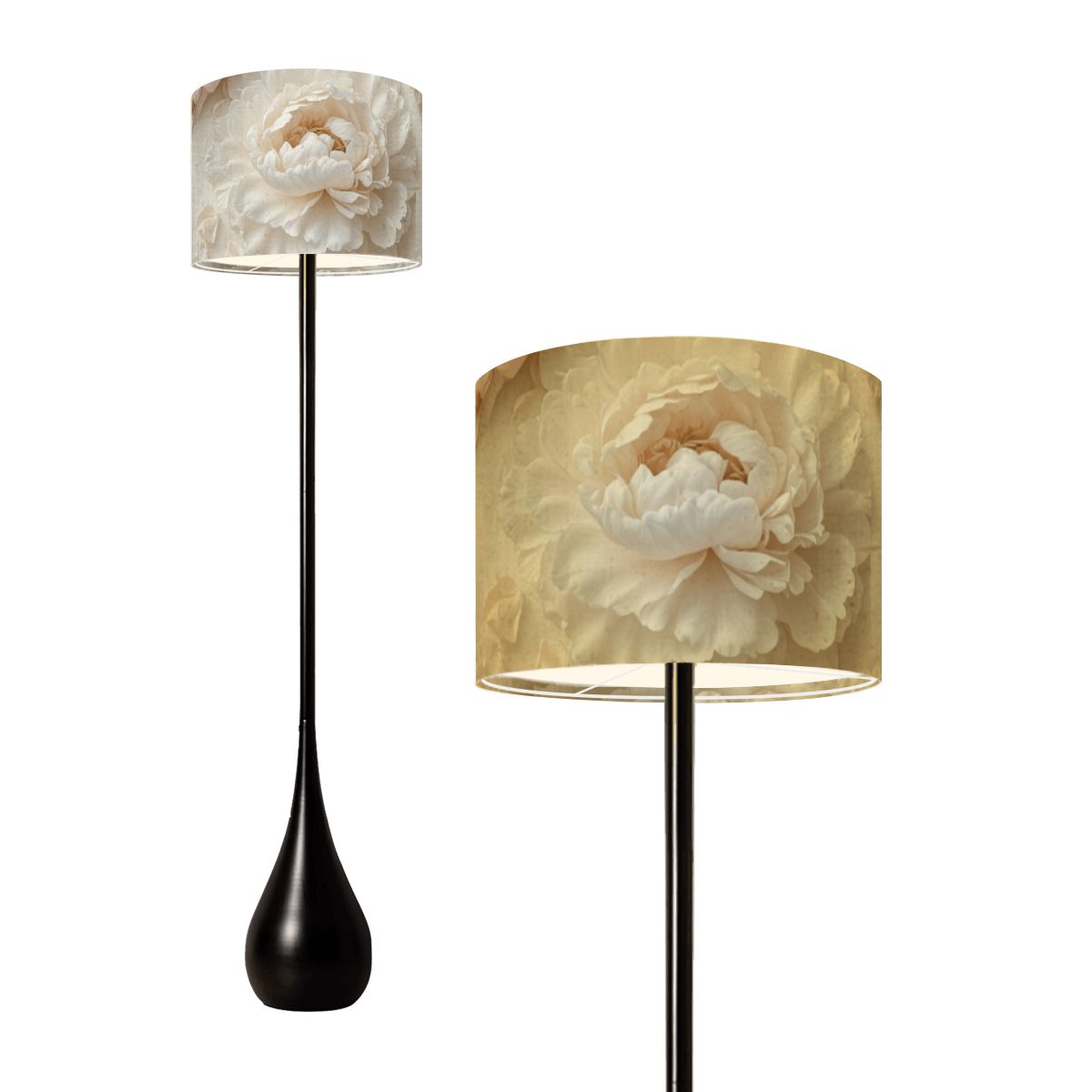 Teardrop Shaped Floor Lamp 36peoniebialav2aop