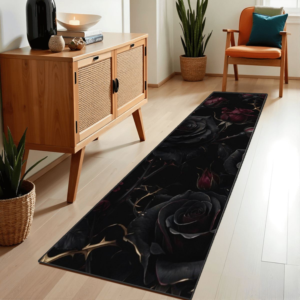 Runner Rug 24"x72" 09noirroseaopbezfald