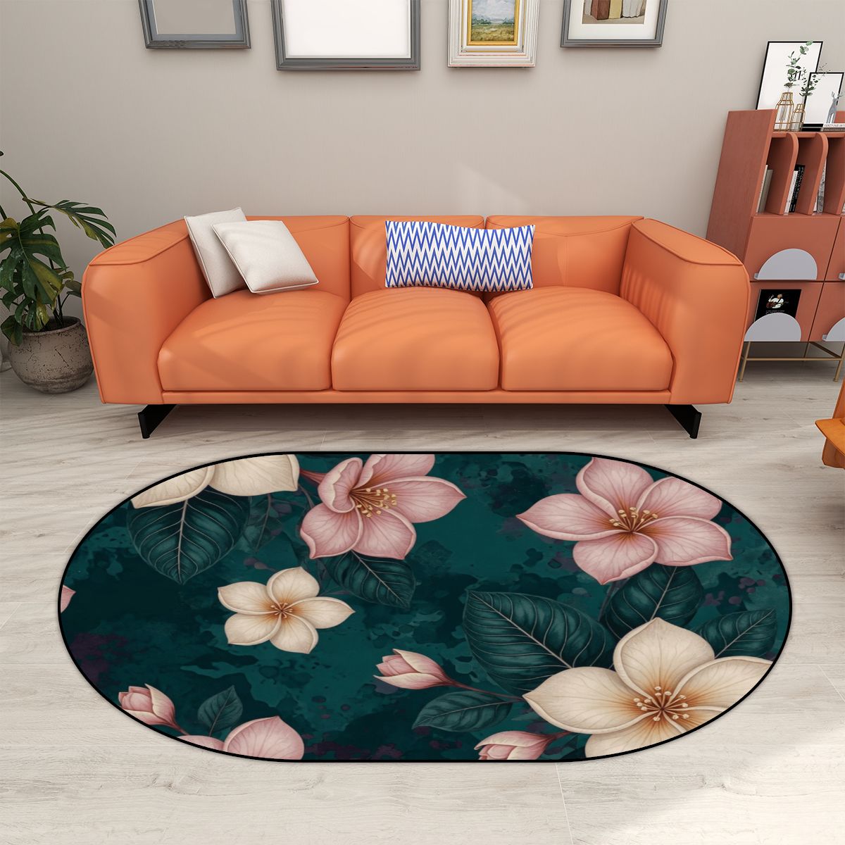 Plumeria Tropik — Round rug