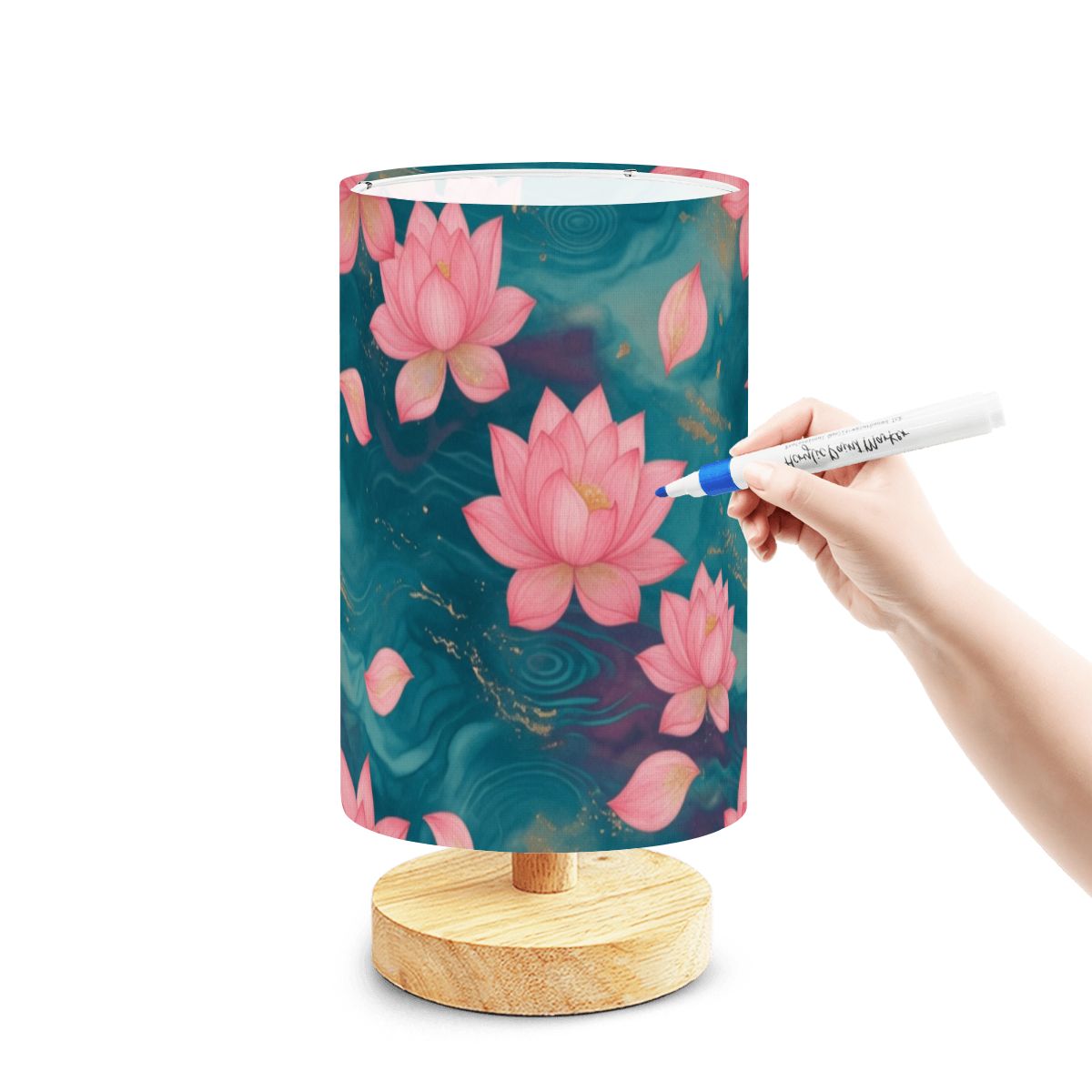 Lotosy Teal — Lampa stołowa do malowania
