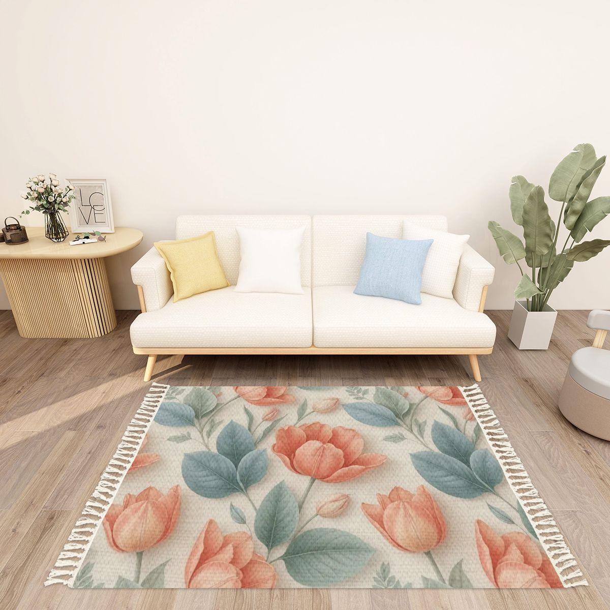 Tulipany — Rug with tassels