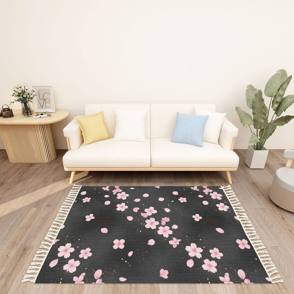 Sakura Dust — Rug with tassels