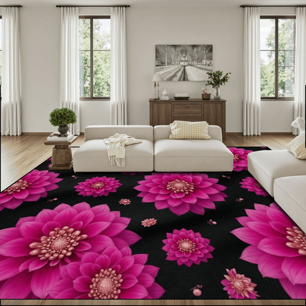 Dalie Fuksja — Large area rug