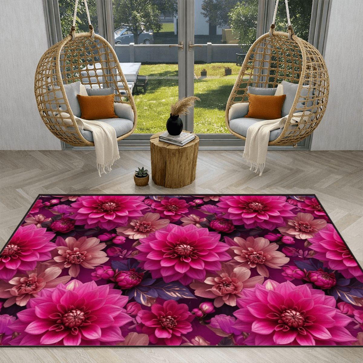 Dalie Fuksja — Large area rug