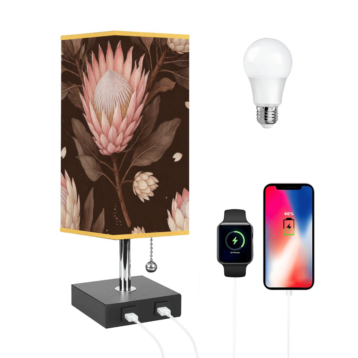 Protea Espresso — Lampa stołowa kwadratowa