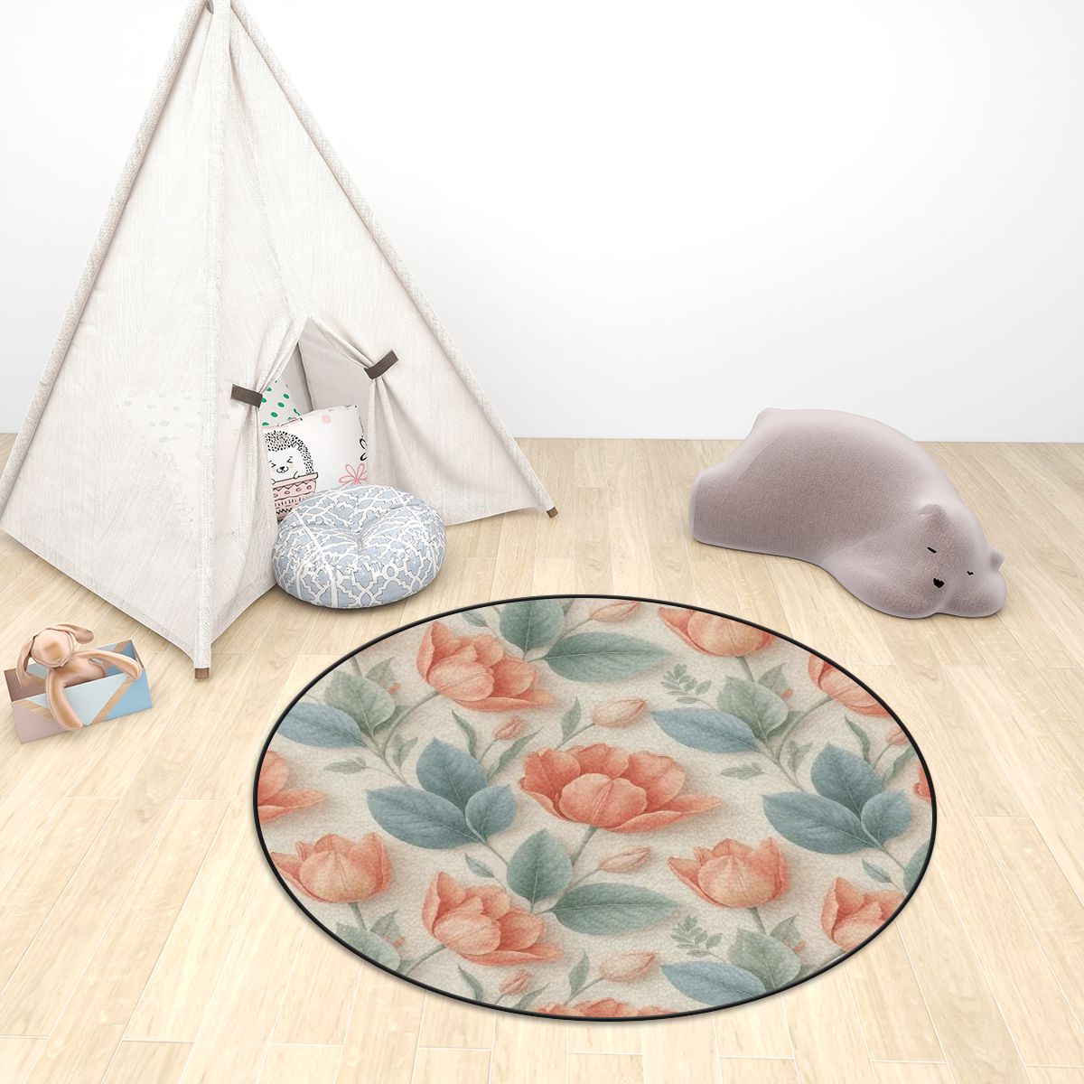 Multiple Sizes Plush Round Area Rug 39tulipanyv2aop