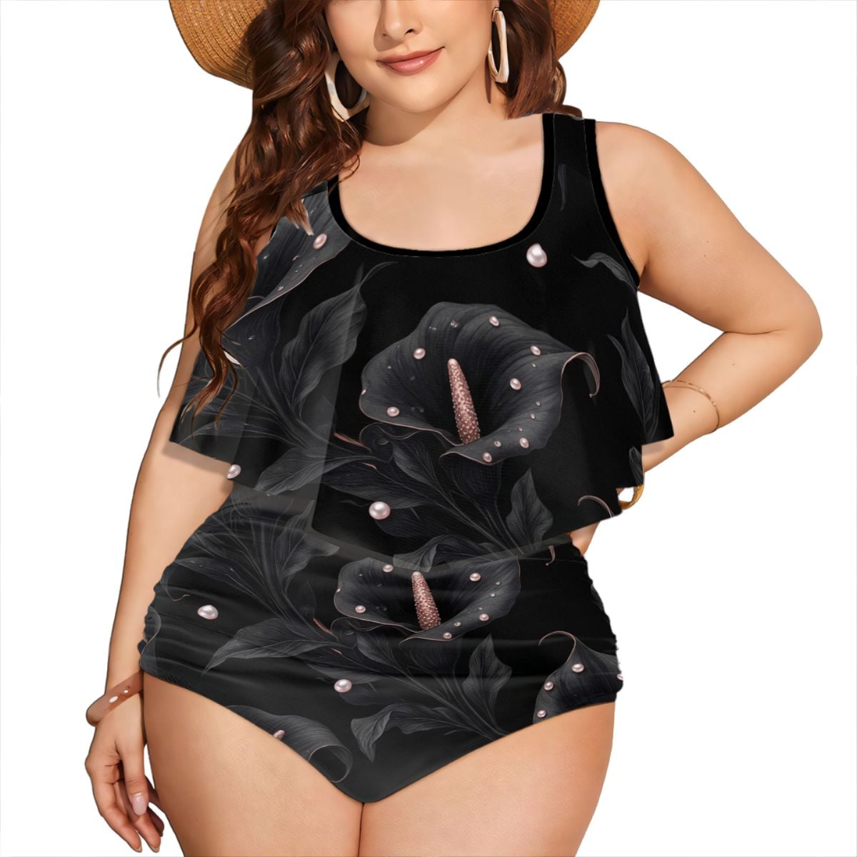 Plus Size Ruffle Two Piece Swimsuit Customized Services 05kalienoiraop