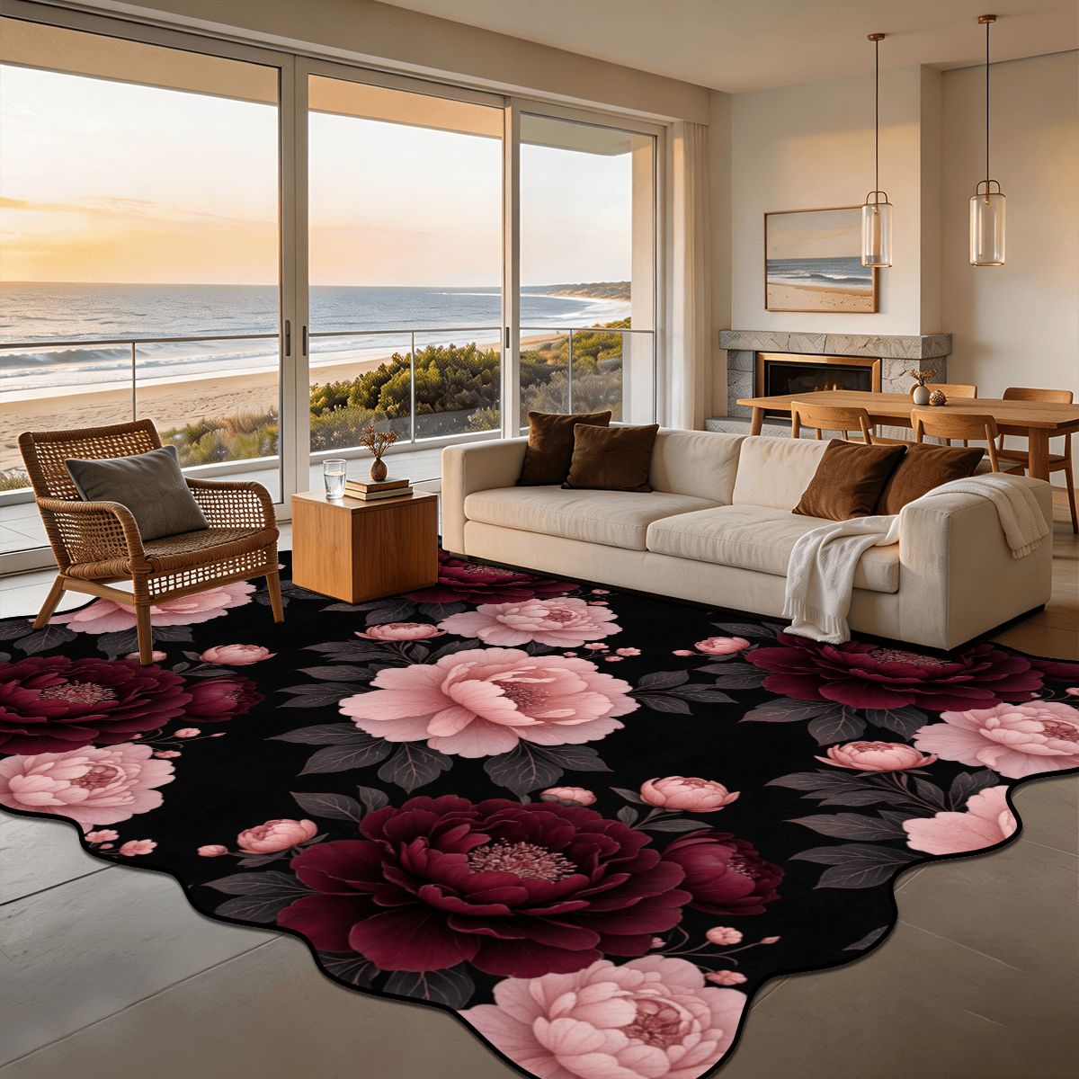 Peonie Garden — Scalloped rug