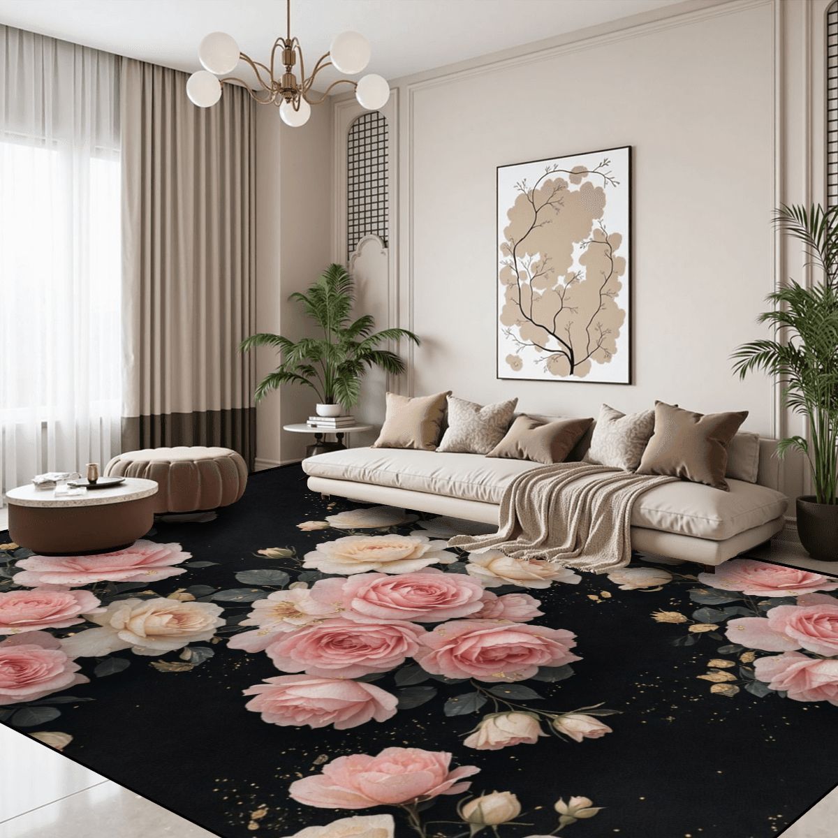 Large Area Rug Floor Carpet (7:5) 27rozekaskadaaop