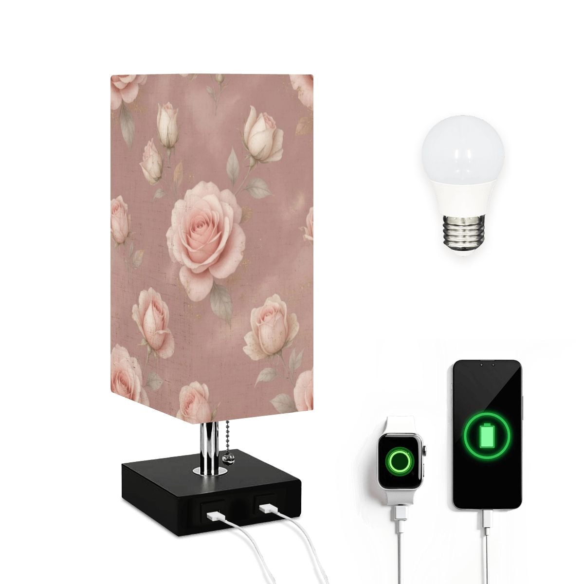Roze Blush — Lampa stołowa kwadratowa