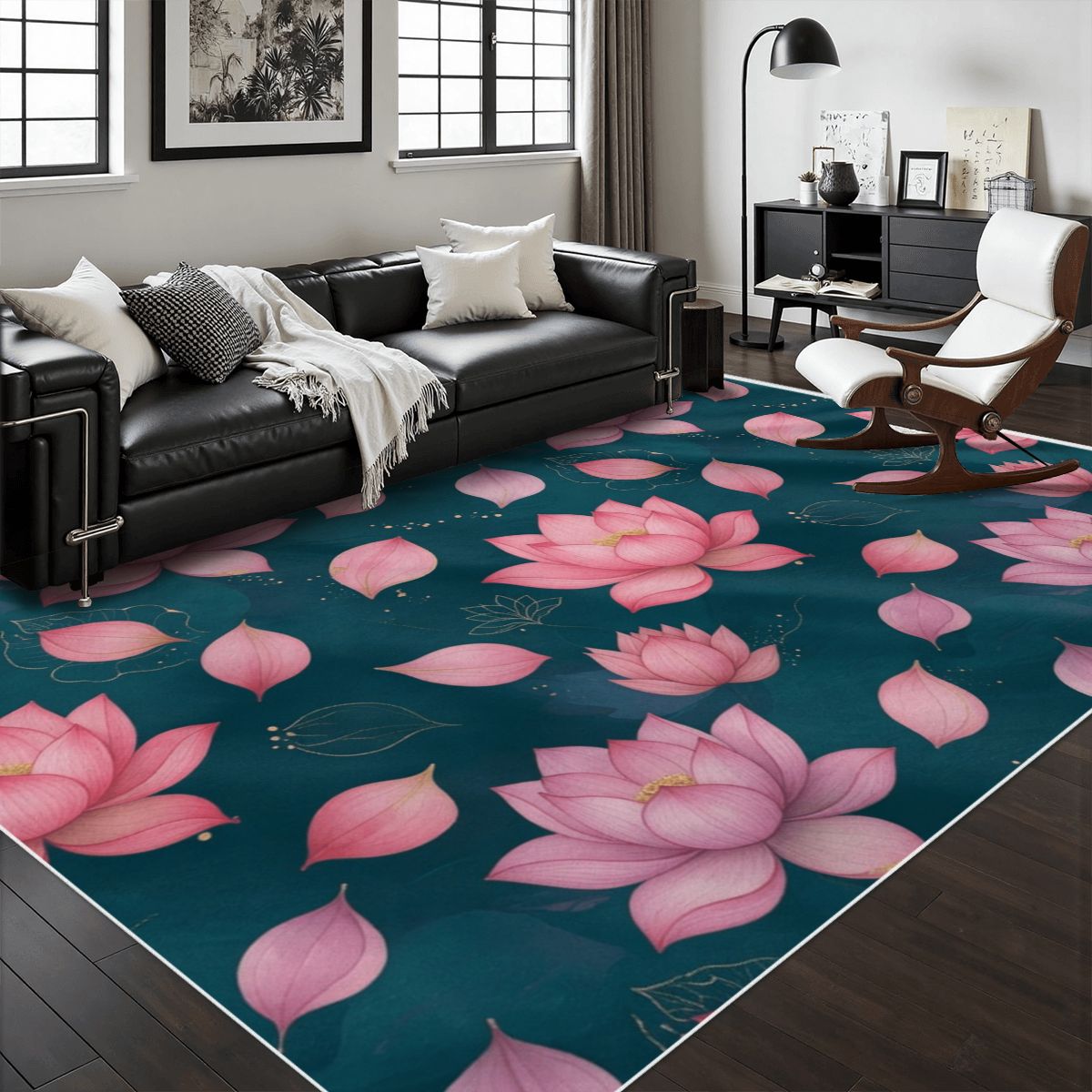 Area Rug with White Border 48"x72" 40lotosyv2aop