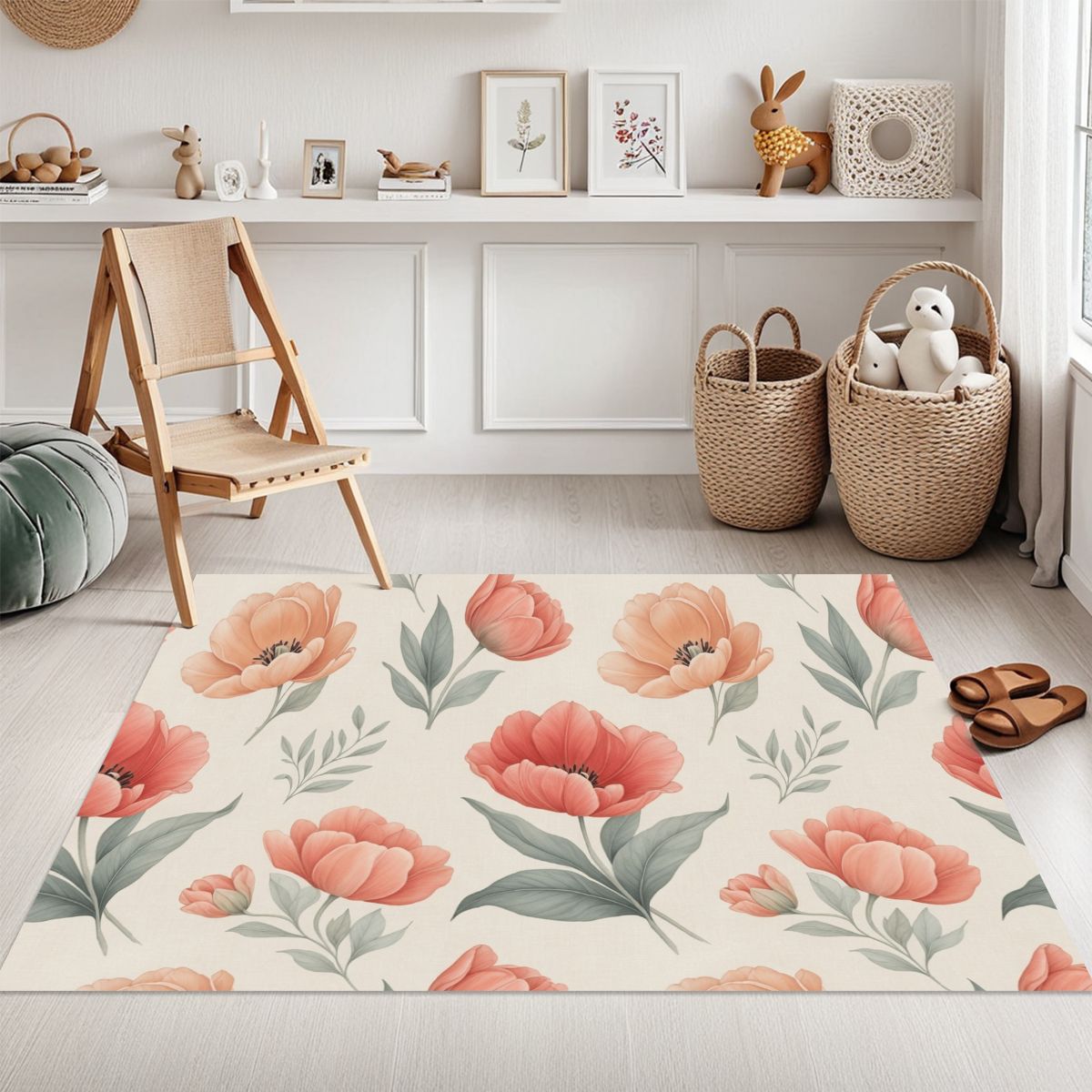Area Rug without Tassels (3:5) 14tulipanypeachaop