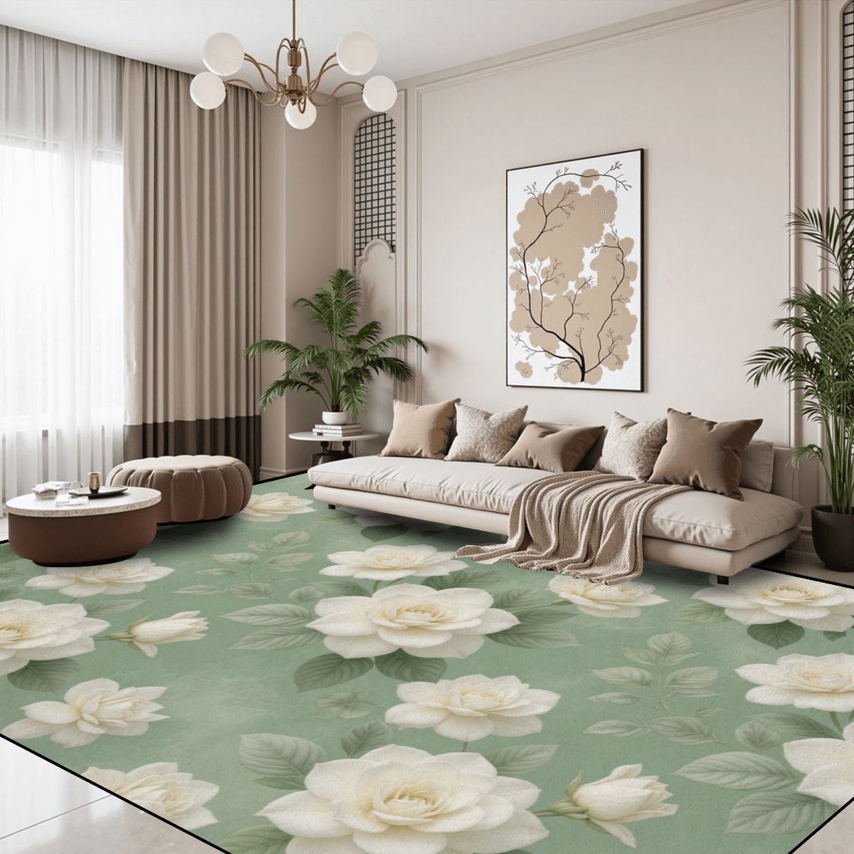 Large Area Rug Floor Carpet (7:5) 18gardeniesageaop
