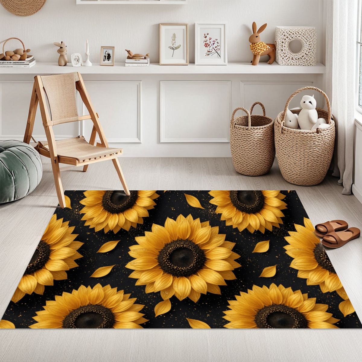 Area Rug without Tassels (3:5) 47slonecznikiv2aop