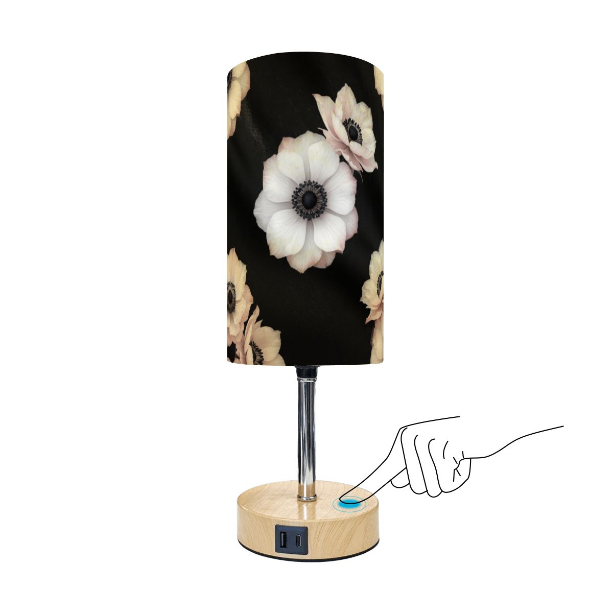 Touch Bedside Table Lamp with USB 46anemonyv2aop