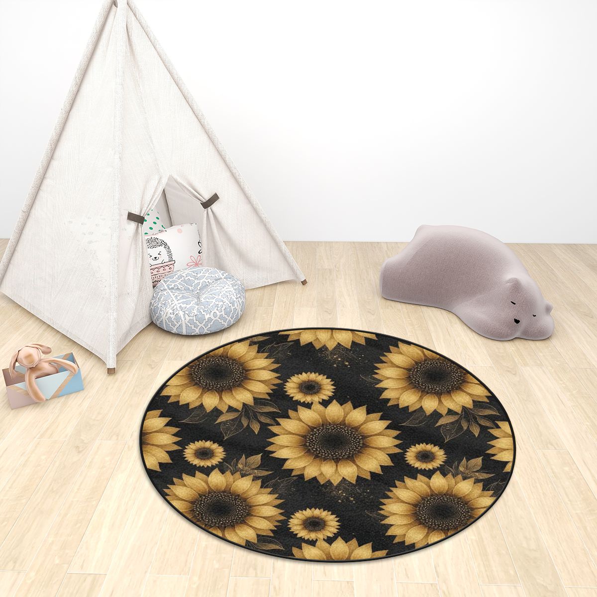 Multiple Sizes Plush Round Area Rug 22slonecznikigoldaop