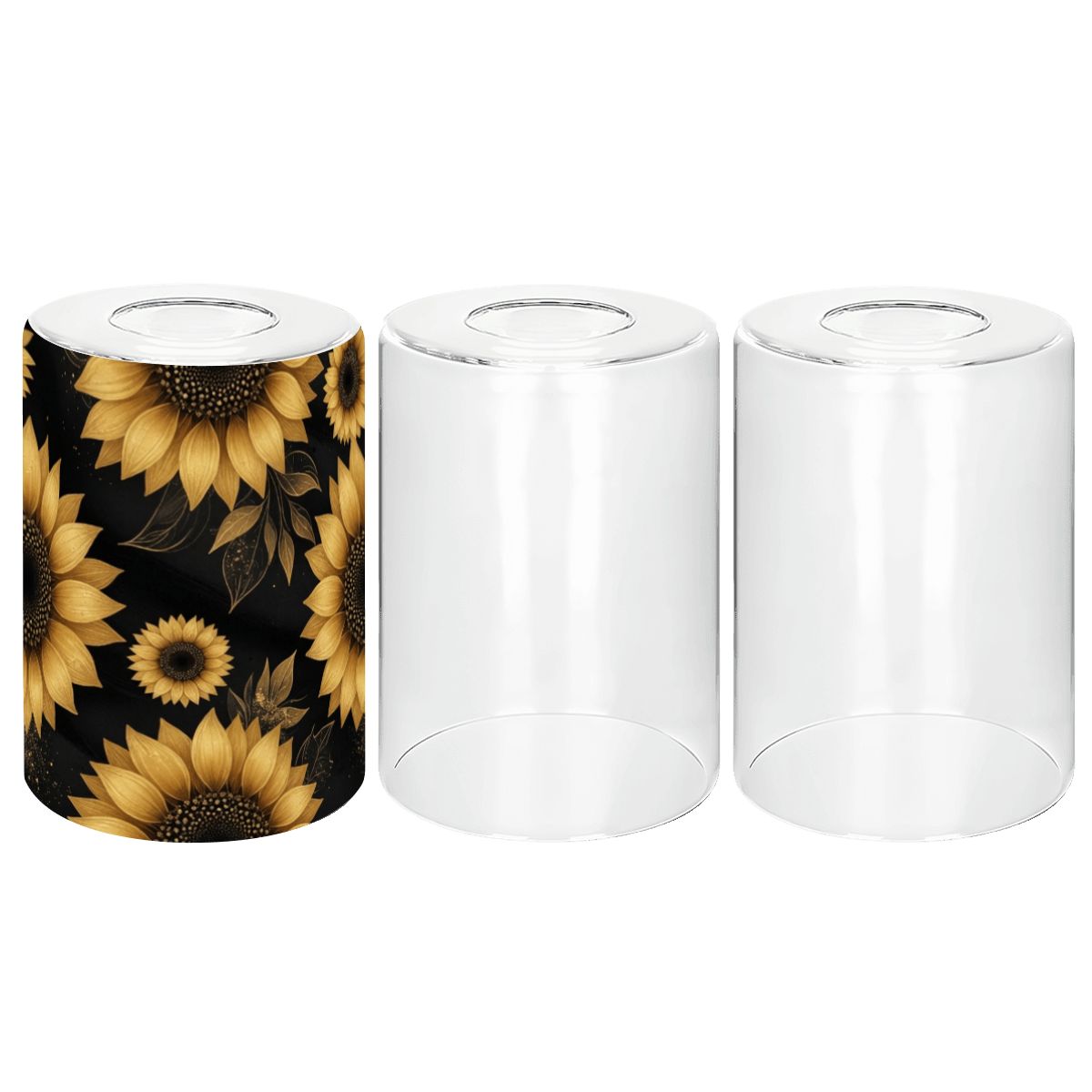 Cylindrical Glass Lampshade 3 pcs 22slonecznikigoldaop