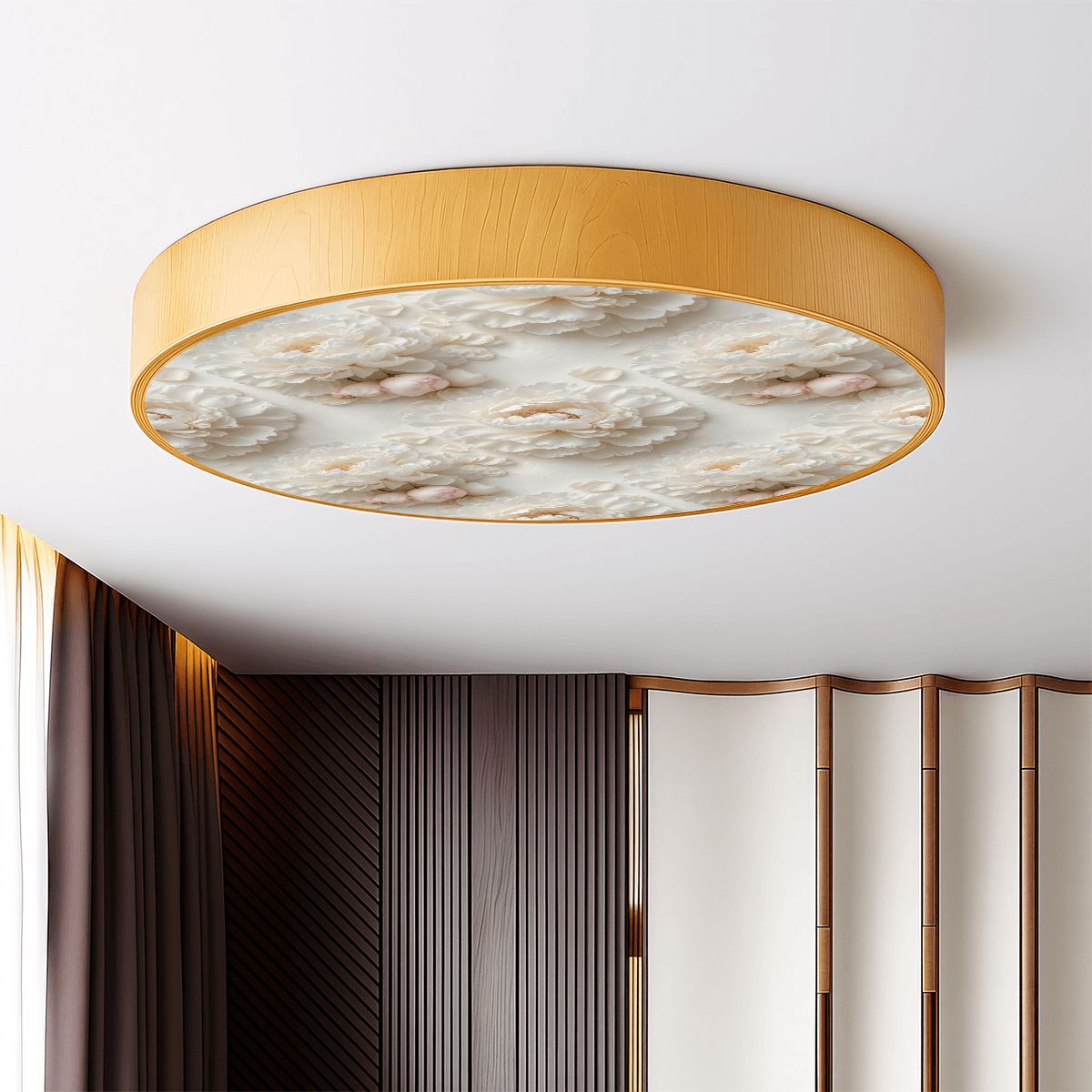 Flush Mount Ceiling Light 36peoniebialav2aop